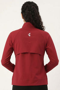 Zelocity Quick Dry Relaxed Fit Gym & Training Jacket - Deep Claret — thumbnail 4